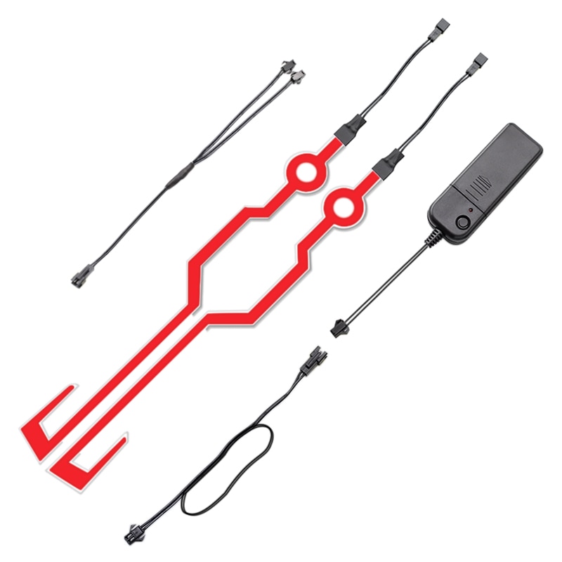 Motorcycle Bike Helmet LED cold light Strip EL Sticker Waterproof 4 Flashing Warning Lights Night Riding Helmet Kit