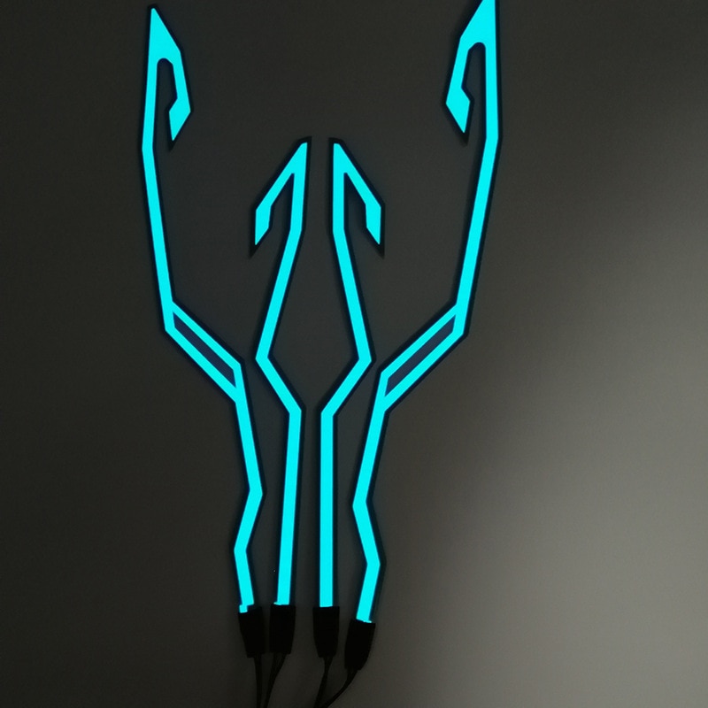 Motorcycle Bike Helmet LED cold light Strip EL Sticker Waterproof 4 Flashing Warning Lights Night Riding Helmet Kit