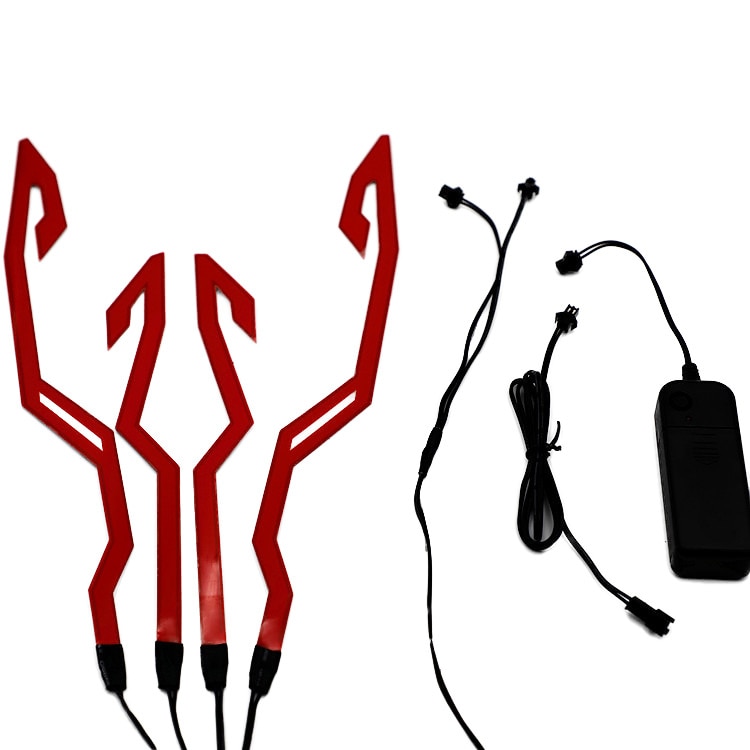 Motorcycle Bike Helmet LED cold light Strip EL Sticker Waterproof 4 Flashing Warning Lights Night Riding Helmet Kit