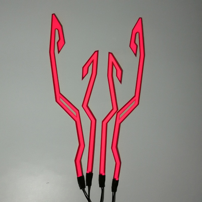 Motorcycle Bike Helmet LED cold light Strip EL Sticker Waterproof 4 Flashing Warning Lights Night Riding Helmet Kit