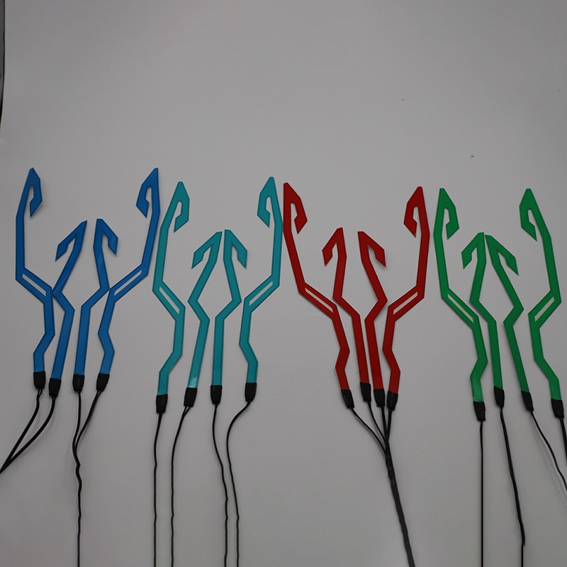 Motorcycle Bike Helmet LED cold light Strip EL Sticker Waterproof 4 Flashing Warning Lights Night Riding Helmet Kit