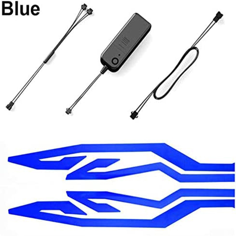 Motorcycle Bike Helmet LED cold light Strip EL Sticker Waterproof 4 Flashing Warning Lights Night Riding Helmet Kit