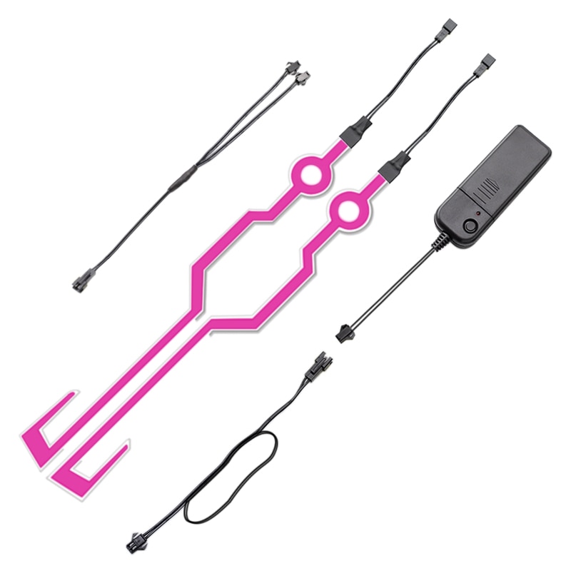 Motorcycle Bike Helmet LED cold light Strip EL Sticker Waterproof 4 Flashing Warning Lights Night Riding Helmet Kit