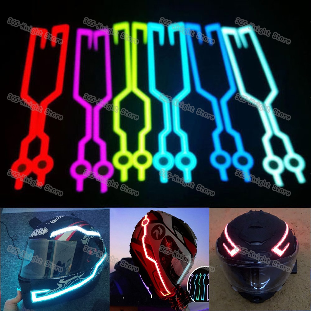 Motorcycle Bike Helmet LED cold light Strip EL Sticker Waterproof 4 Flashing Warning Lights Night Riding Helmet Kit Motorcycle Bike Helmet LED cold light Strip EL Sticker Waterproof 4 Flashing Warning Lights Night Riding Helmet Kit