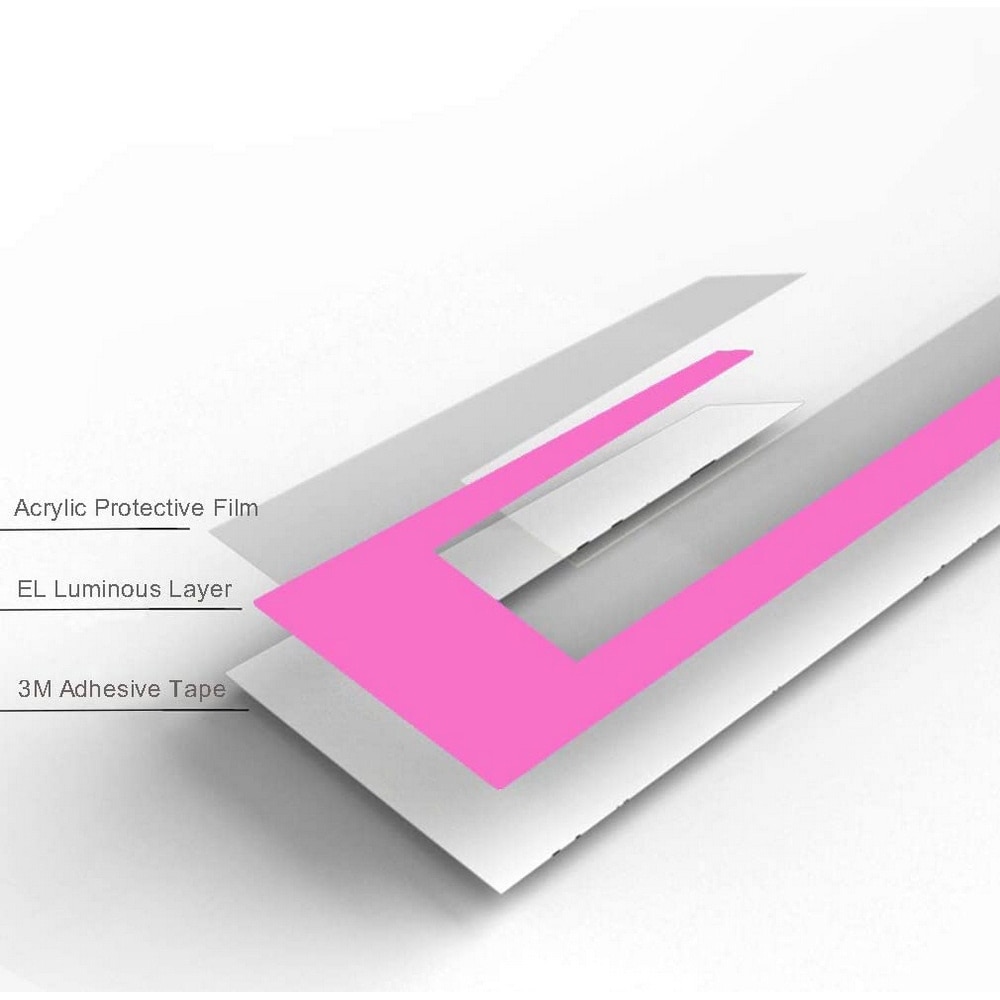 Motorcycle Bike Helmet LED cold light Strip EL Sticker Waterproof 4 Flashing Warning Lights Night Riding Helmet Kit