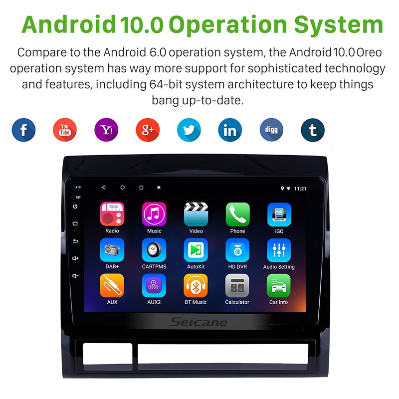 Seicane Android 10.0 For for 2005-2013 TOYOTA TACOMA/HILUX (America Version) left hand drive 9 inch Car Multimedia Player GPS Seicane Android 10.0 For for 2005-2013 TOYOTA TACOMA/HILUX (America Version) left hand drive 9 inch Car Multimedia Player GPS